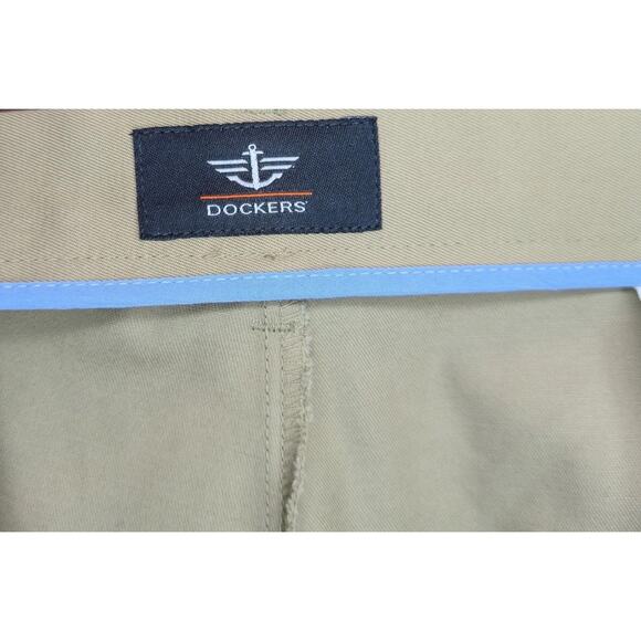 Dockers Pants Mens 44 X 36 Tan Khaki Flex Fit Flat Front Office 100% Cotton - Picture 3 of 4